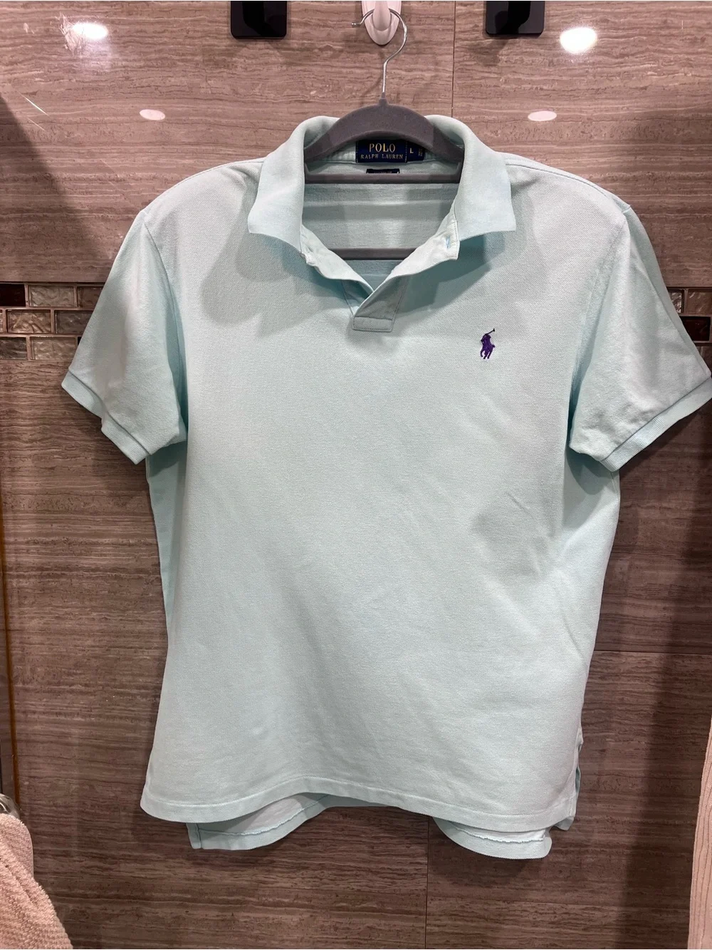 Polo by Ralph Lauren Men’s Light Mint Classic Pique Polo Shirt L Tiffany